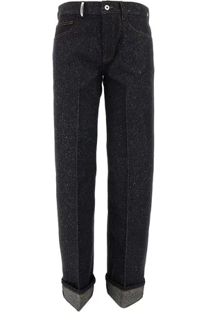 Burberry Pantalone in denim mouliné con risvolto
