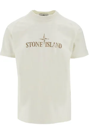 Stone Island T-shirt in cotone organico con stampa logo Uomo XL