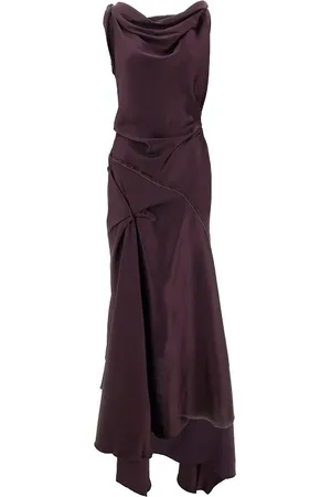 Victoria Beckham Abito midi drappeggiato in crepe satin