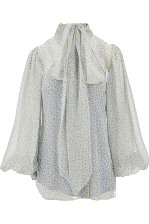 Gucci Camicia in chiffon stampa margherite