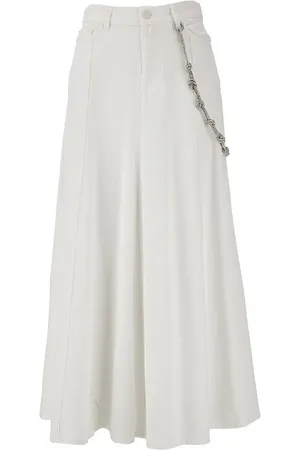 Pinko Maxi gonna in bull denim con catena