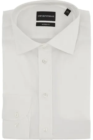 Emporio Armani Camicia Modern Fit in popeline stretch Uomo 39