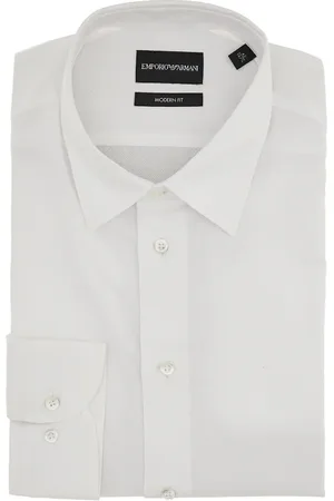 Emporio Armani Camicia Modern Fit in cotone jacquard Uomo 42