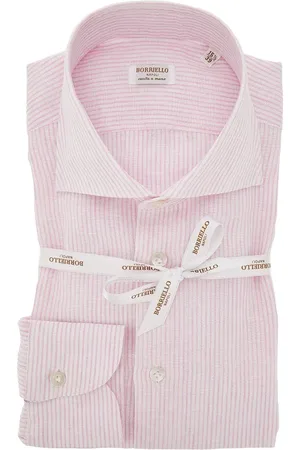 Borriello Camicia a righe in cotone e lino Uomo 40