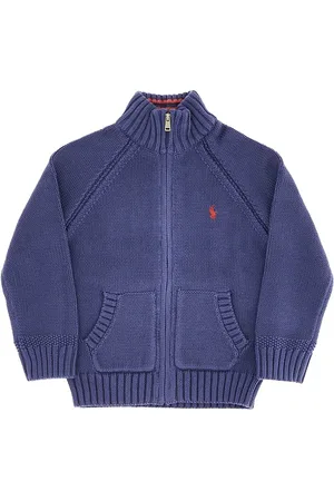 Ralph Lauren Cardigan in cotone con logo ricamato Bambino S