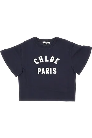 Chloé T-shirt cropped con logo ricamato Bambino 8Y