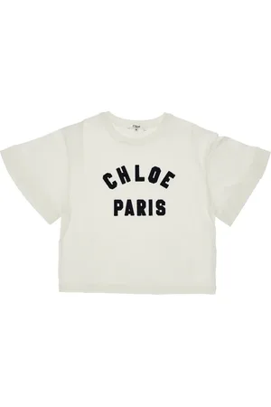 Chloé T-shirt a manica corta con logo ricamato Bambino 8Y