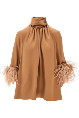 Dolce & Gabbana Blusa in doppio raso con piume