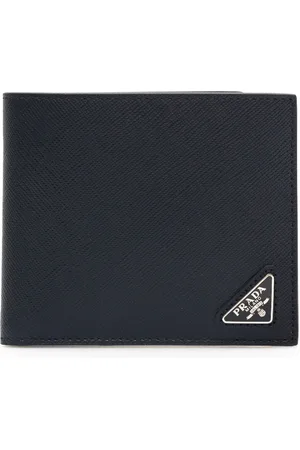 Prada Portafoglio in pelle Saffiano con logo Uomo Unica