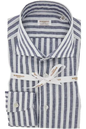 Borriello Camicia in cotone e lino a righe Uomo 42