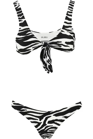The Attico Bikini zebrato con dettaglio annodato