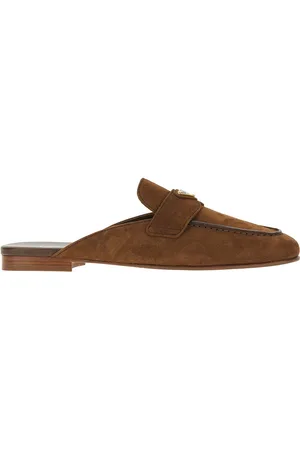 Prada Sabot in pelle scamosciata con logo triangolo