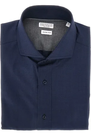 Brunello Cucinelli Camicia Slim Fit in lana Uomo S
