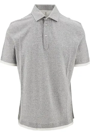 Brunello Cucinelli Polo in jersey con effetto layering Uomo L