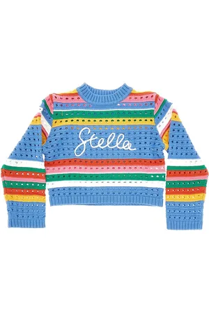 Stella McCartney Pullover traforato in cotone Bambino 6Y