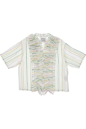 DOU DOU Camicetta in organza a righe metallizzate Bambino 6Y