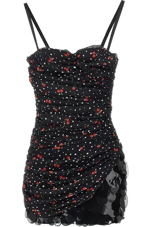 Des Phemmes Mini abito in chiffon con paillettes