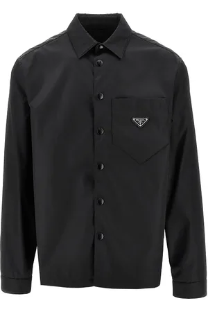 Prada Camicia in Re-Nylon con logo triangolo Uomo M