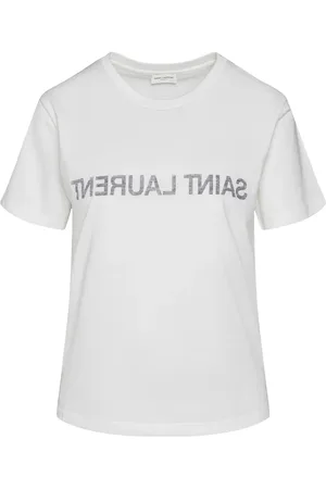 Saint Laurent T-shirt con logo rovesciato
