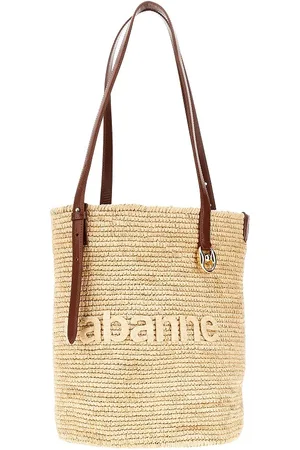 Paco rabanne Tote bag in rafia con logo