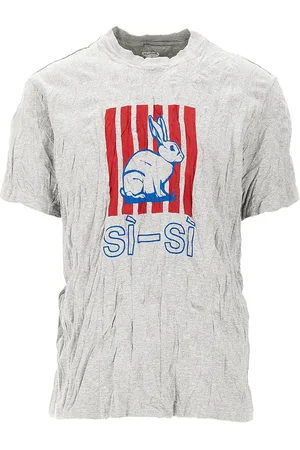 Bottega Veneta T-shirt in jersey froissé con stampa Rabbit Uomo M