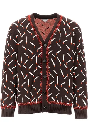 Bottega Veneta Cardigan in misto cotone motivo fiammiferi Uomo M