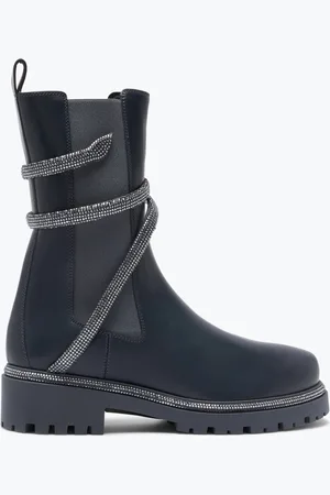 RENE CAOVILLA Stivaletto Cleo Nero-argento Con Cristalli 25