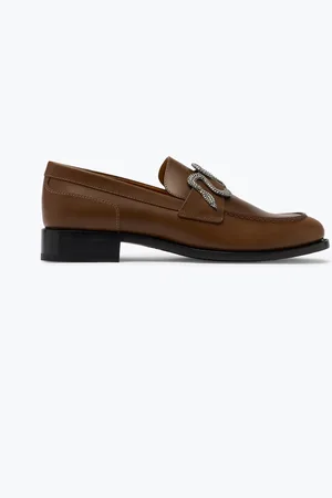 RENE CAOVILLA Mocassino Morgana Cuoio Con Cristalli Argento 20