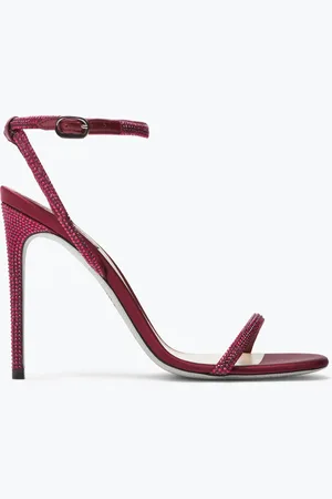 RENE CAOVILLA Sandalo Ellabrita Bordeaux Con Cristalli 105