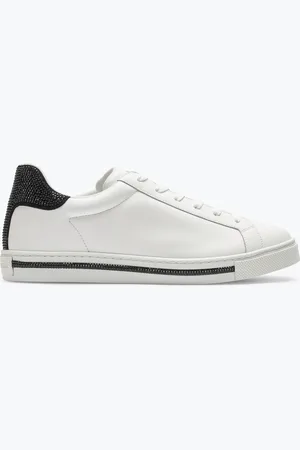 RENE CAOVILLA Xtra White-black Sneaker With Crystals 15