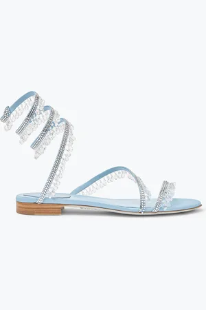RENE CAOVILLA Sandalo Chandelier Flat Azzurro 10