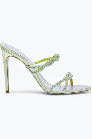 RENE CAOVILLA Sandalo Slider Braid Lime 105