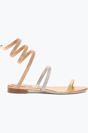 RENE CAOVILLA Sandalo Flat Trigold Cleo Tre Ori 10