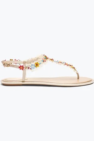 RENE CAOVILLA Sandalo Flat Bloom 10