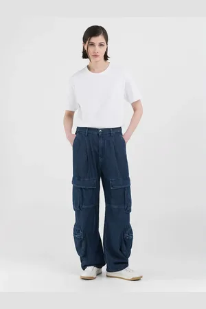 Replay Pantalone Cargo In Denim