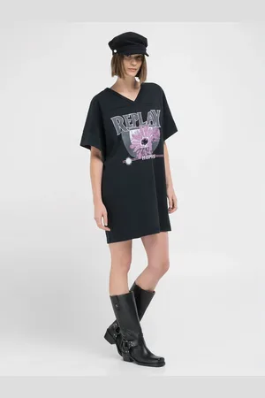 Replay Vestito Mini Oversize Con Stampa