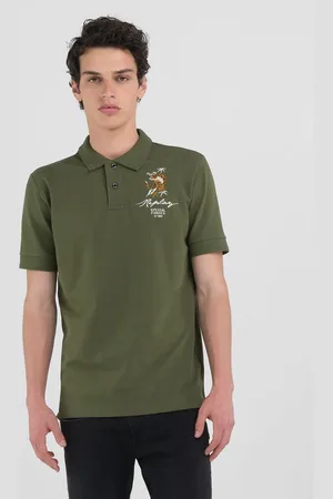 Replay Polo Regular Fit Con Grafica Tigre