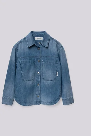Replay Camicia In Denim Con Logo Archivio