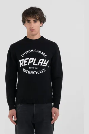 Replay Maglione Girocollo Con Stampa Custom Garage