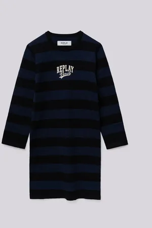 Replay Vestito In Misto Cashmere A Righe