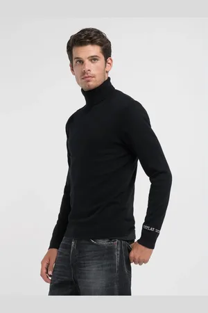 Replay Pullover A Collo Alto In Cotone E Cashmere