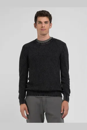 Replay Maglione Girocollo In Cotone Crinkle