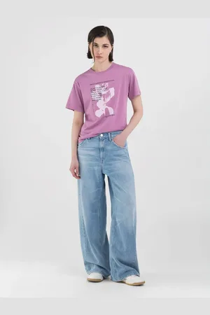 Replay T-shirt In Jersey Con Stampa Fiore