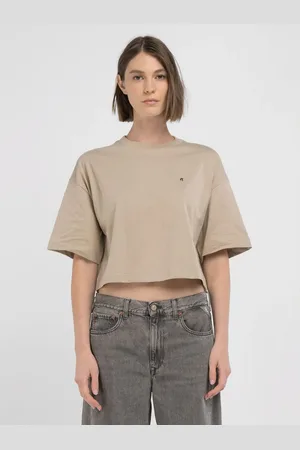 Replay T-shirt Cropped Con Rivetto