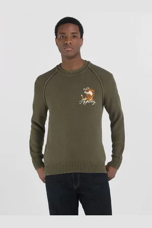 Replay Maglione Girocollo Con Tigre