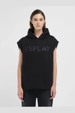 Replay Felpa Smanicata Con Cappuccio
