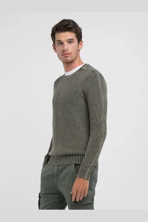Replay Maglione Girocollo In Cotone Crinkle