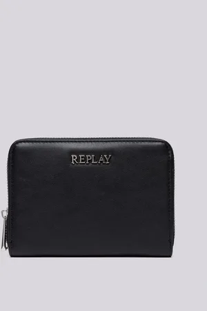Replay Portafoglio Tinta Unita Con Lettering