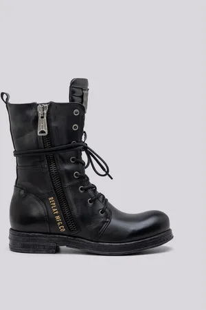 Replay Stivale Biker In Pelle Con Lacci Sade Evy