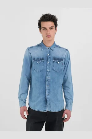 Replay Camicia Regular Fit In Denim